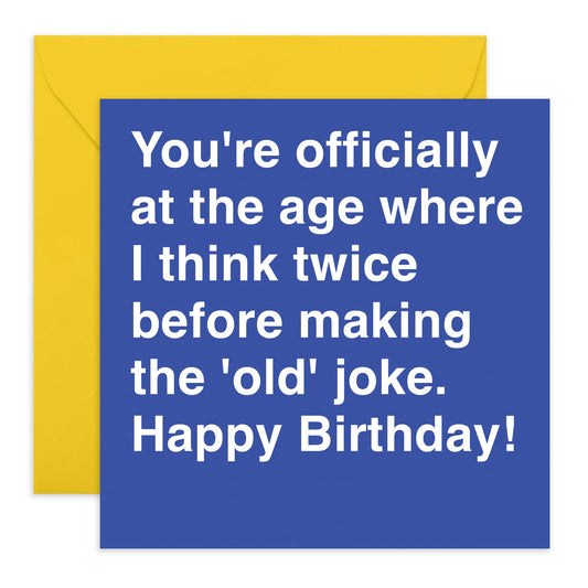 Husband Birthday Card For Men - Official Age For Old Jokes - Dad Birthday Cards - Funny Gifts For Him Uncle Husband Friends - Comes With Stickers And Envelopes By Central 23