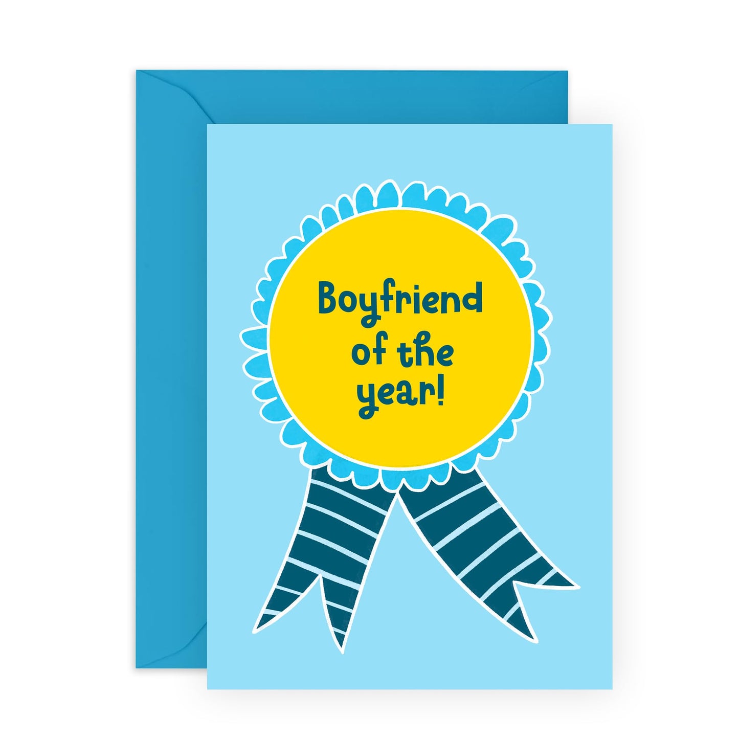 Valentines Card For Boyfriend - Boyfriend Of The Year - Anniversary Card For Him - Greeting From Fiancé - From Girlfriend - Romantic Card For Him - Comes With Stickers By Central 23