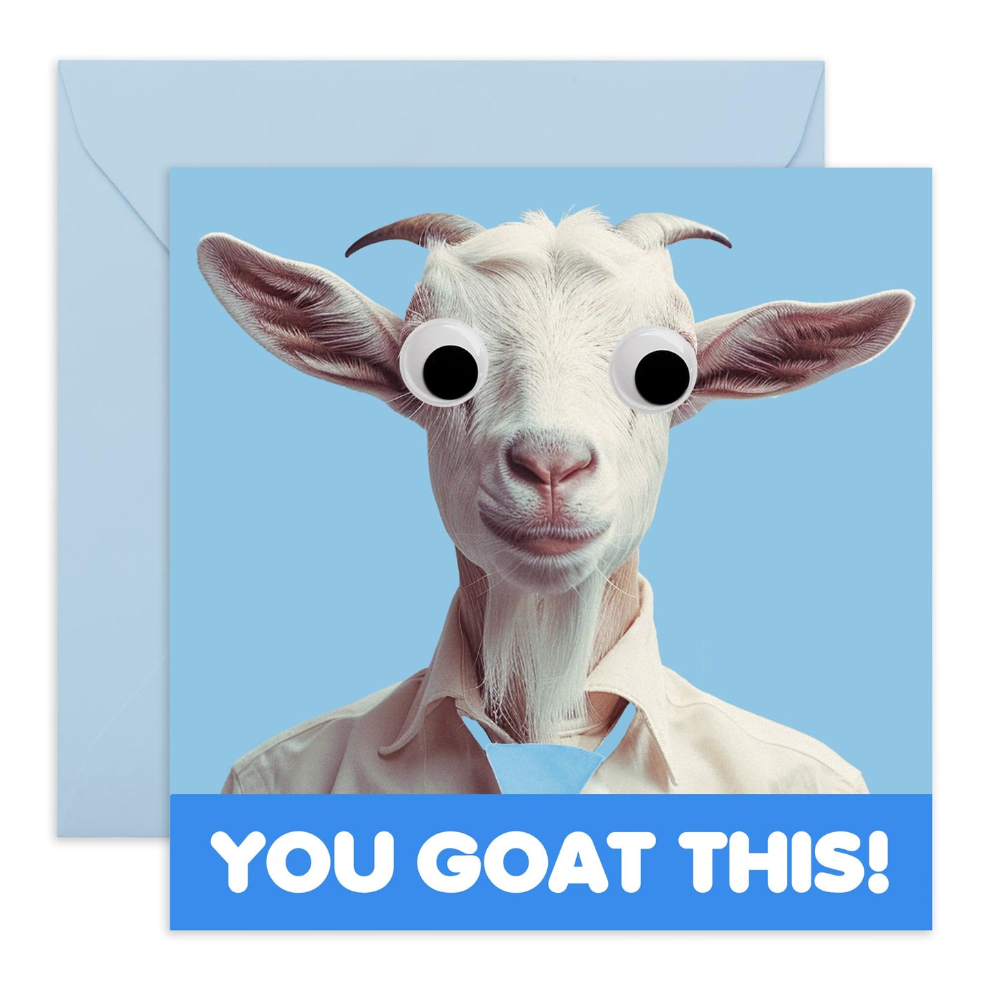 New Job Congratulations Card - 'You Goat This' - Congrats to Friends, Colleagues, Officemate, Workmate, Coworker, Family, Friends - Adorbale Pet - Comes with Fun Stickers