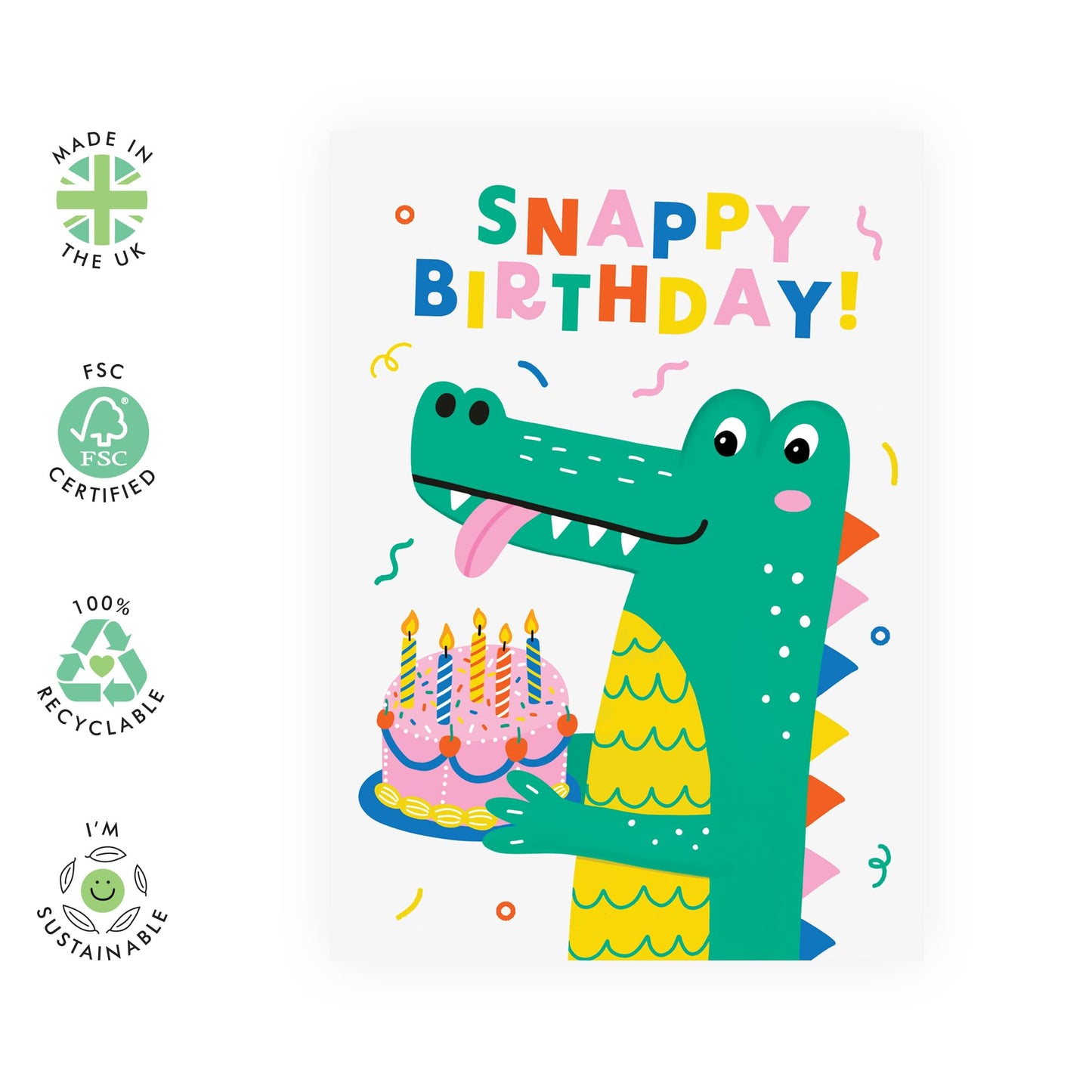 Birthday Card Boys Girls - Snappy Birthday - Baby Milestone Cards - Kids Birthday Cards - Gift For Son Daughter Niece Nephew - Gift From Mum Dad - Comes With Stickers By Central 23