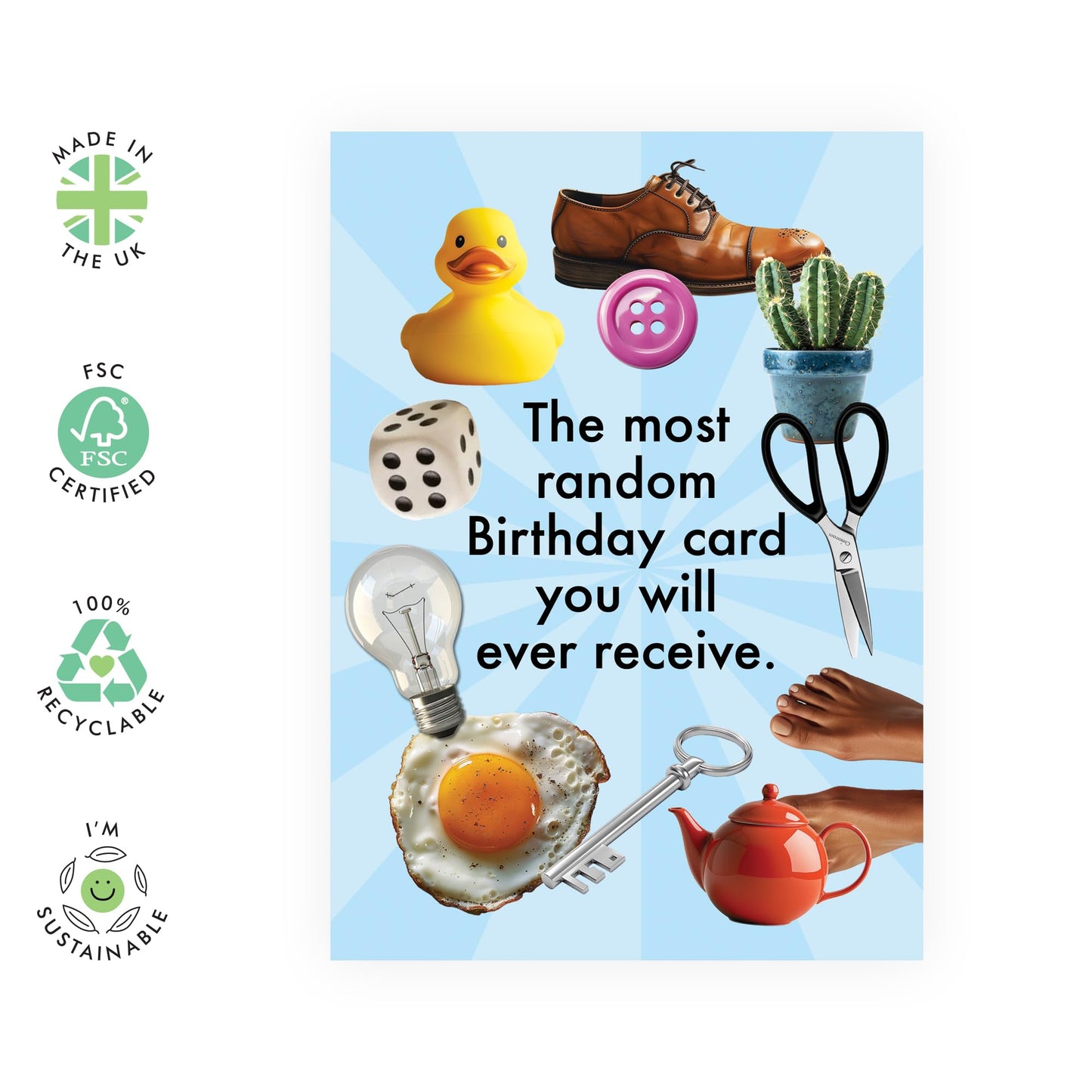Playful Birthday Card - 'RANDOM CARD' - Perfect for Adding a Fun Twist to Any Birthday Celebration - Ideal for Friends and Family Who Enjoy a Surprise Element - Comes with Stickers by Central 23