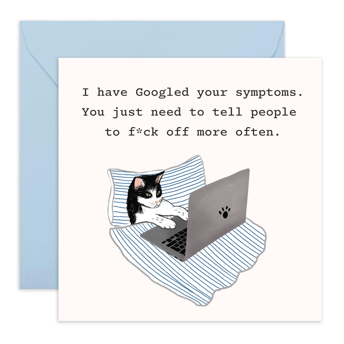 Cat Mum Card - Cat Dad Card - Funny Cat Birthday Card - Cat Googling Symptoms - Gifts For Men And Women - Cheeky Greeting Cards For Friends Pet Owners - Comes With Fun Stickers - By Central 23
