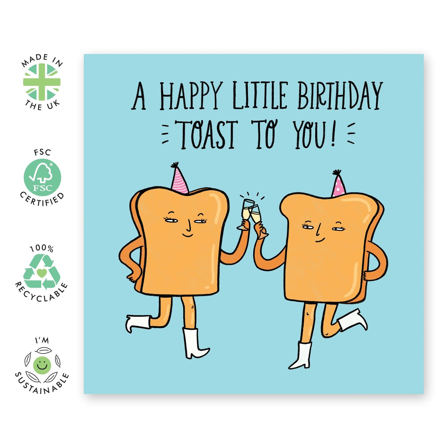 A Happy Birthday Card - 'Birthday Toast' - Gifts for Best Friends, Besties, BFF,Girlfriends, Sister, Sis, Gals, Co-worker, Colleagues, Her - A Toast - Comes with Fun Stickers