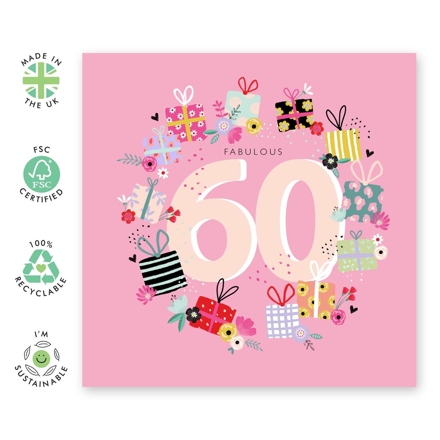Milestone Cards - Fabulous Sixty - 60th Birthday Cards For Women - Happy Sixtieth Birthday Card For Her - Heartfelt Gifts For Mum Aunt Nan Sister - Comes With Fun Stickers By Central 23