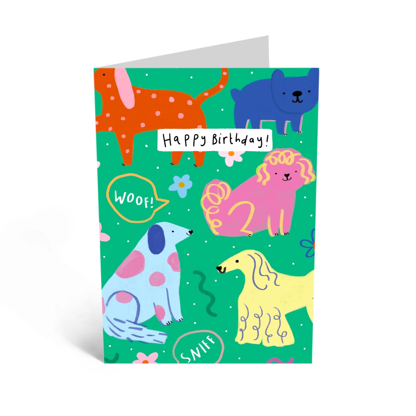 Birthday Card - 'HBD DOG PATTERN' - Perfect for Celebrating Dog Lovers with Style and Fun - Ideal for Him Her BFFs Friends and Family Who Adore Their Pooches - Comes With Stickers By Central 23
