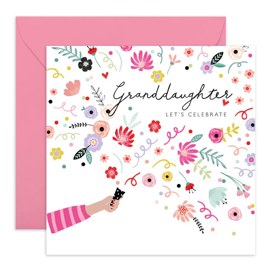 Granddaughter Celebration Card - Granddaughter Birthday Card - Engagement Congratulations Greeting Cards For Girls Her Women Teens - Granddaughter Gifts - Comes With Fun Stickers By Central 23
