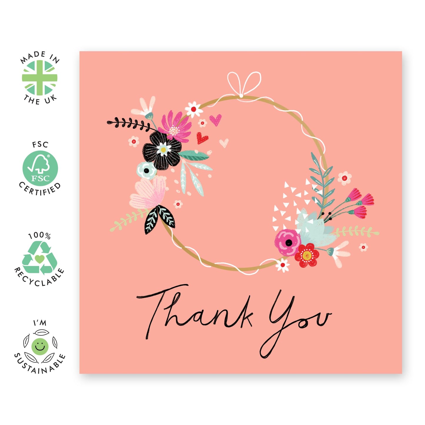 Thank-you Cards With Envelope - For Wedding Baby Shower Party - Floral Cards For Women Student Teacher Doctor Neighbor - Appreciation Gifts For Employee Coworker - Comes With Stickers By Central 23
