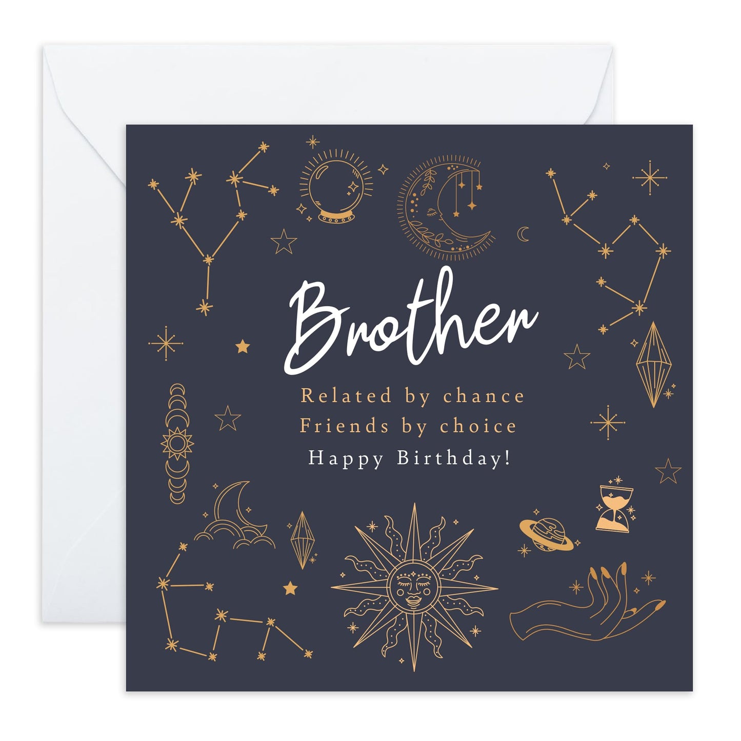 Birthday Greeting Card - 'BROTHER, FRIENDS, CHOICE' - Perfect for Celebrating a Special Day with Love and Laughter - Ideal for Super Brothers Siblings Best Buddies - Comes With Stickers By Central 23