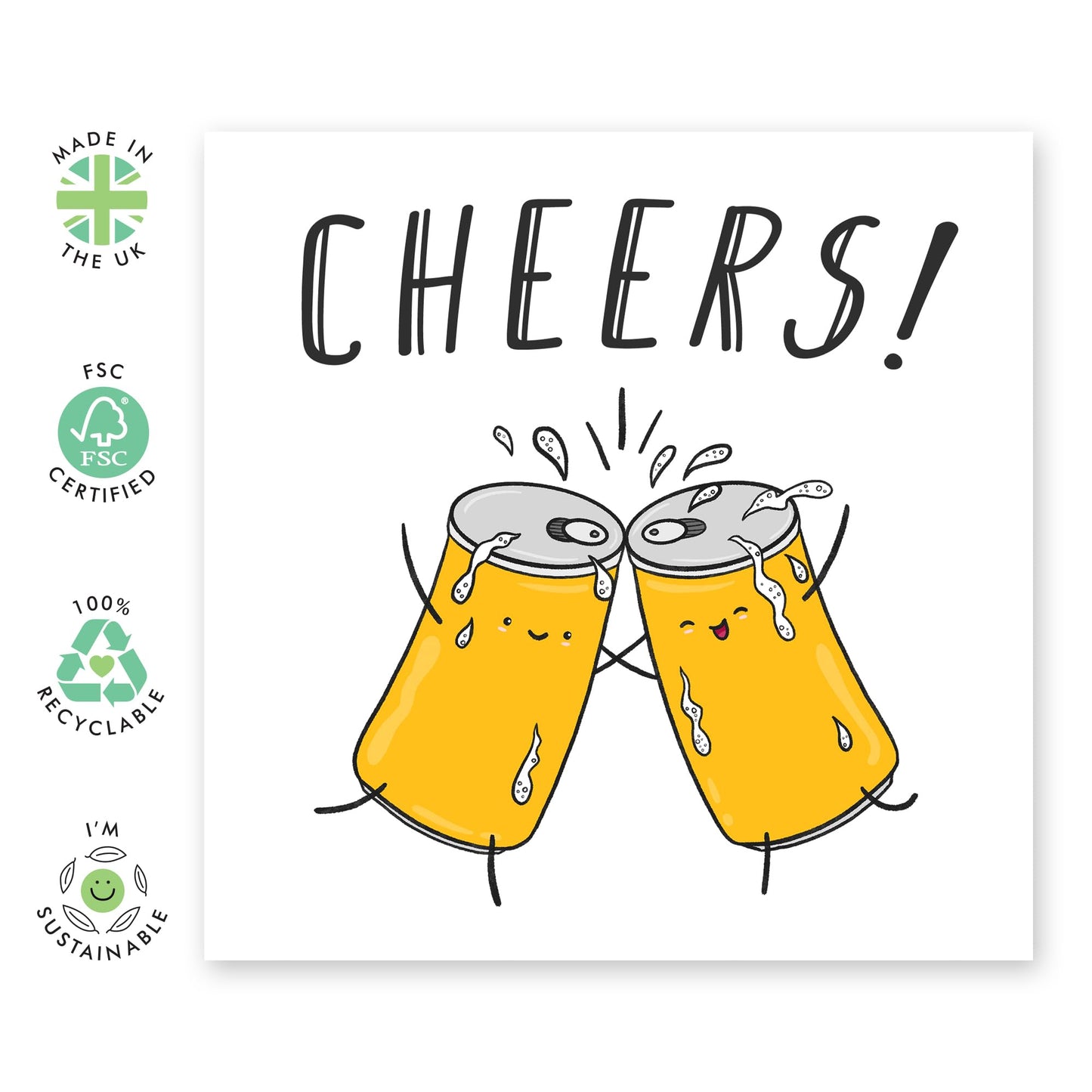 Funny Birthday Card For Women Men - Beer Cheers - Birthday Cards For Best Friend Mum Sister Nana - Cute Greeting Card Gifts For Her - Comes With Stickers - By Central 23