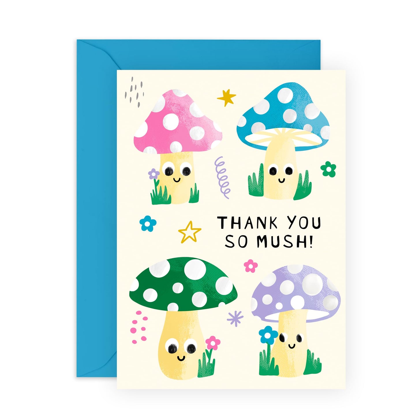 Grateful Greeting Card - 'THANK YOU SO MUSH' - Perfect for Expressing Appreciation with a Playful Pun - Ideal for Friends and Family Who Love a Good Laugh - Comes With Stickers By Central 23
