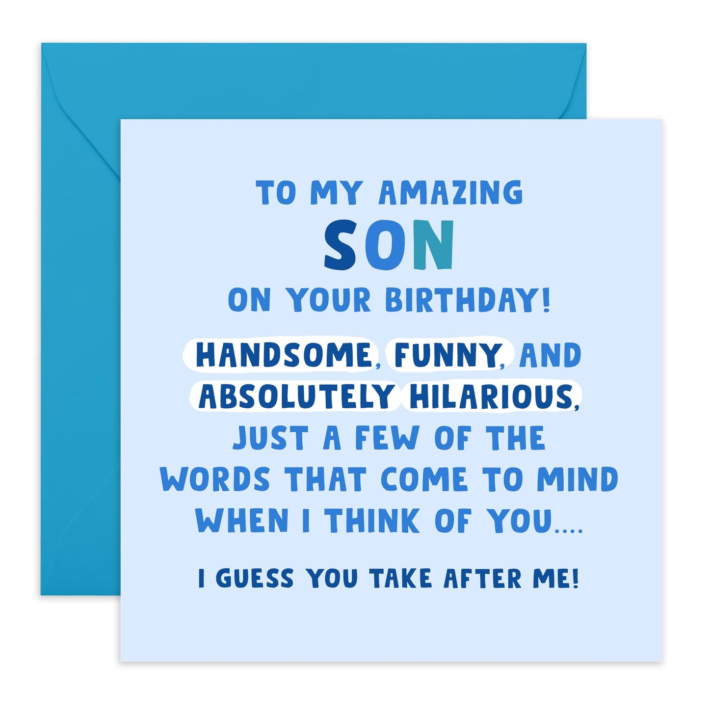 Birthday Card - 'SON BIRTHDAY' - Perfect for Celebrating Your Amazing Son on His Special Day - Ideal for Parents, Family, or Anyone Who Loves to Honor Their Boy - Comes With Stickers By Central 23