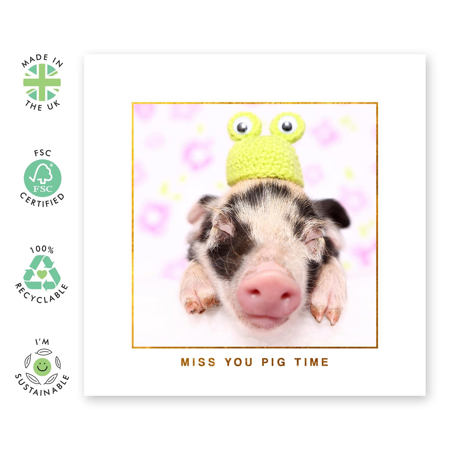 I Miss You Cards Funny - Miss You Pig Time - You Are Loved Cards For Girlfriend Boyfriend - Bestfriend Card Anniversary Card - Comes With Cute Stickers - By Central 23