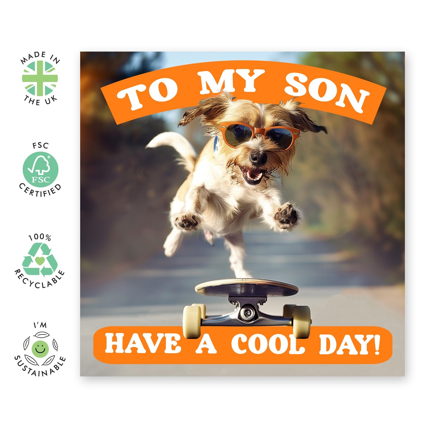 Birthday Greeting Card - 'TO MY SON COOL BIRTHDAY' - Perfect for Celebrating Your Son with a Fun Vibe - Ideal for Adding a Touch of Coolness to His Special Day - Comes With Stickers By Central 23