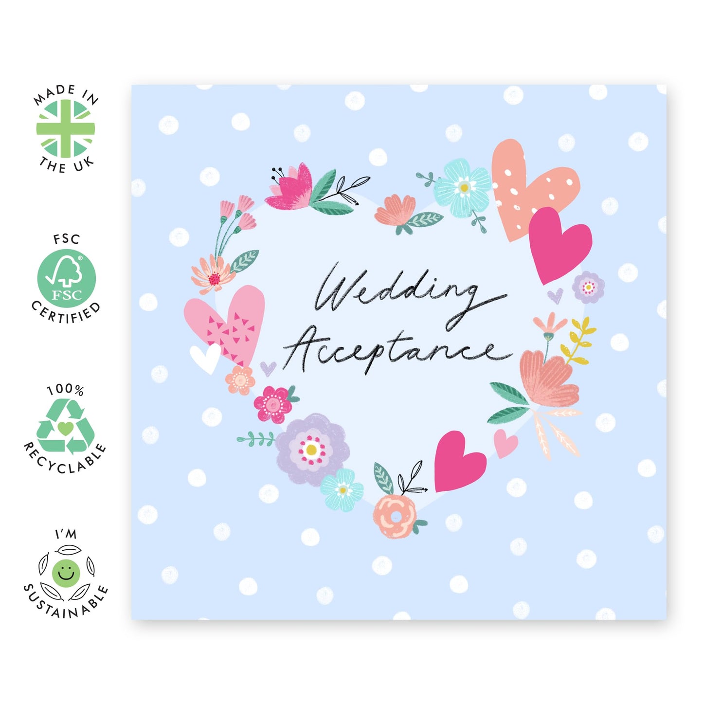 Wedding Acceptance Card For Bridesmaid Groomsman - Wedding Acceptance Floral Heart - Wedding Invitations From Groom Bride - Rsvp Reply Card For Entourage - Comes With Fun Stickers By Central 23