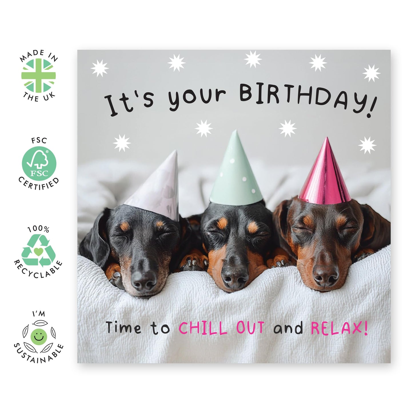 Birthday Greeting Card - 'IT'S YOUR BIRTHDAY, RELAX!' - Perfect for Encouraging Fun and Chill Vibes on Their Special Day - Ideal for Friends Family Loved Ones - Comes With Stickers By Central 23