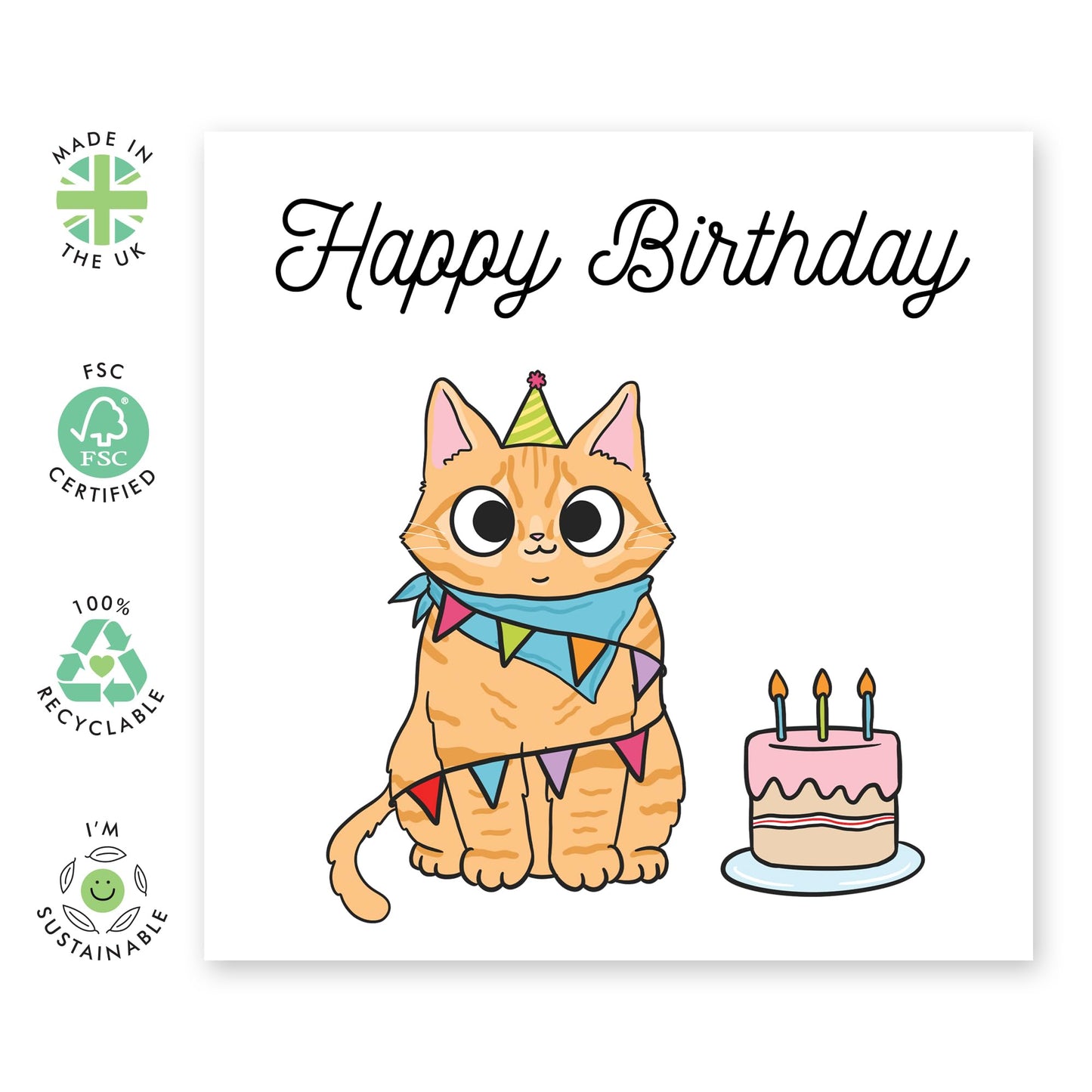 Funny Birthday Card - Cat Mum Card - Cat Dad Card - Happy Birthday Cat - Gifts For Men And Women - Cheeky Greeting Cards For Friends Pet Owners - Comes With Fun Stickers - By Central 23