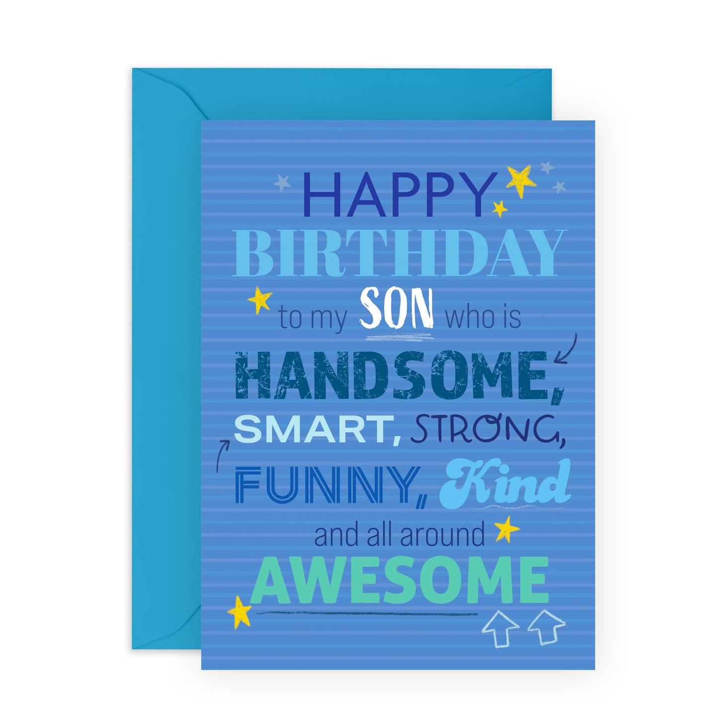 Son Birthday Cards For Men - All Around Amazing - Sweet Greeting Cards For Men - Boys Birthday Card - Gifts For Son From Dad Or Mum - Comes With Stickers - By Central 23