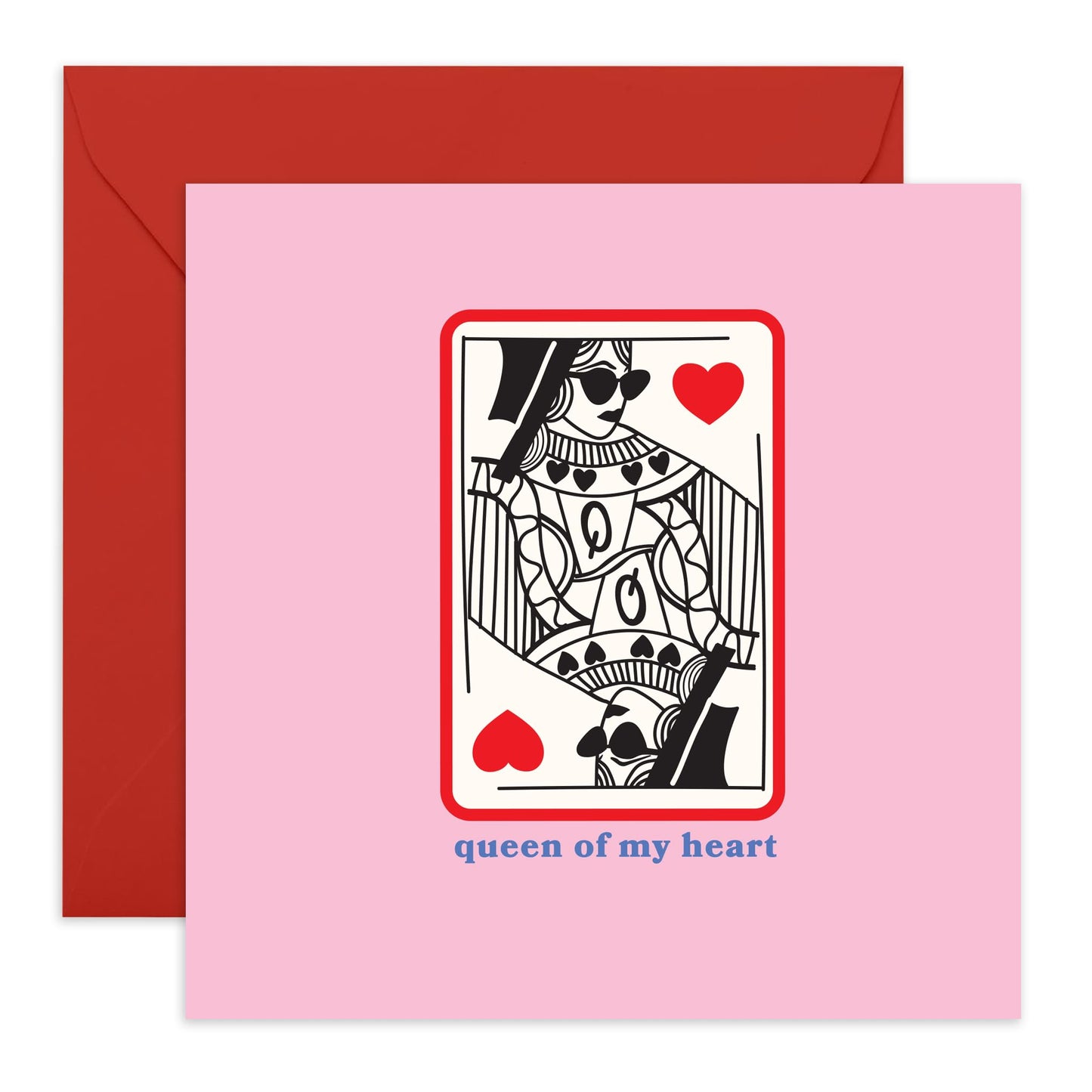 Fun and Romantic Anniversary Card - Queen of My Heart – Greetings for Wife, Fiance, Girlfriend, Her, Women, Babe, Hun, Love, Darling, Partner, Spouse - Valentines Day -Comes with Sweet Stickers