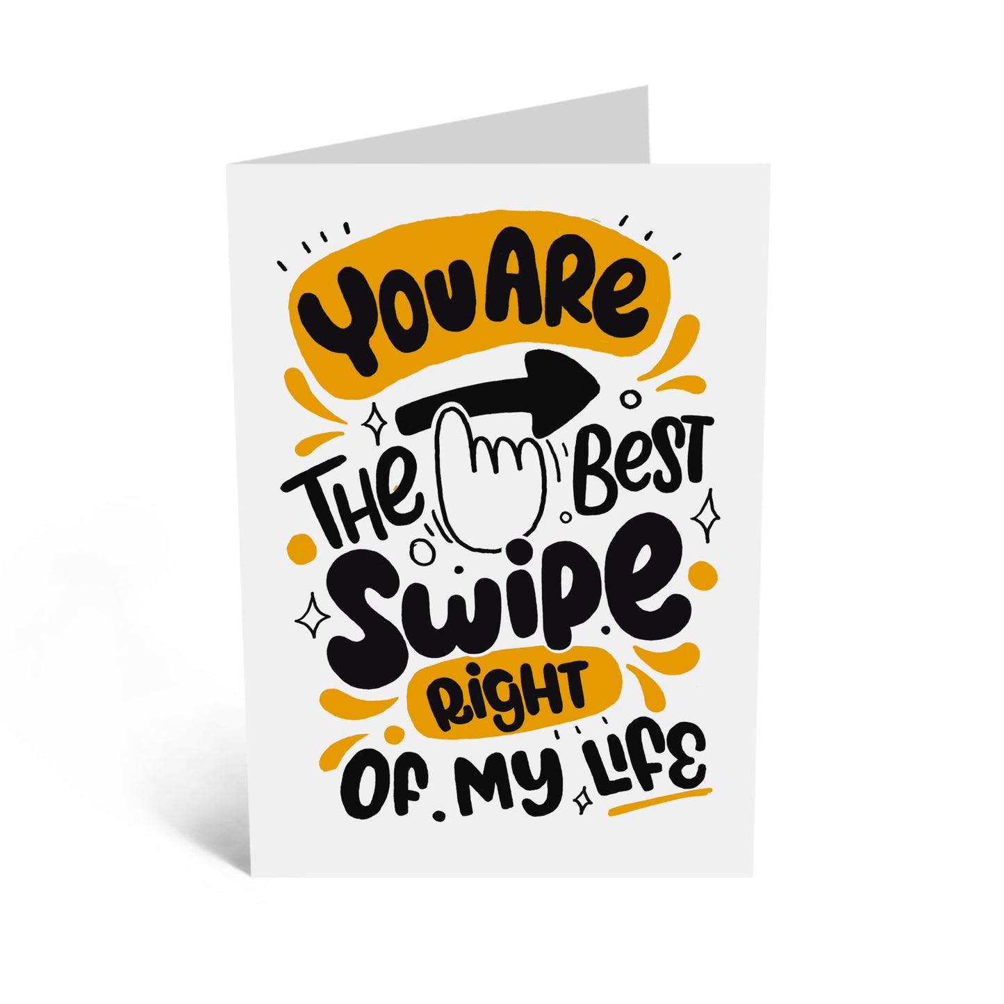 Hilarious Cards - 'SWIPE RIGHT - You Are The Best Swipe Right of My Life' - For Boyfriend Girlfriend Wife Husband - Ideal For Any Occasion - Perfect Romantic Gift - Comes With Stickers By Central 23