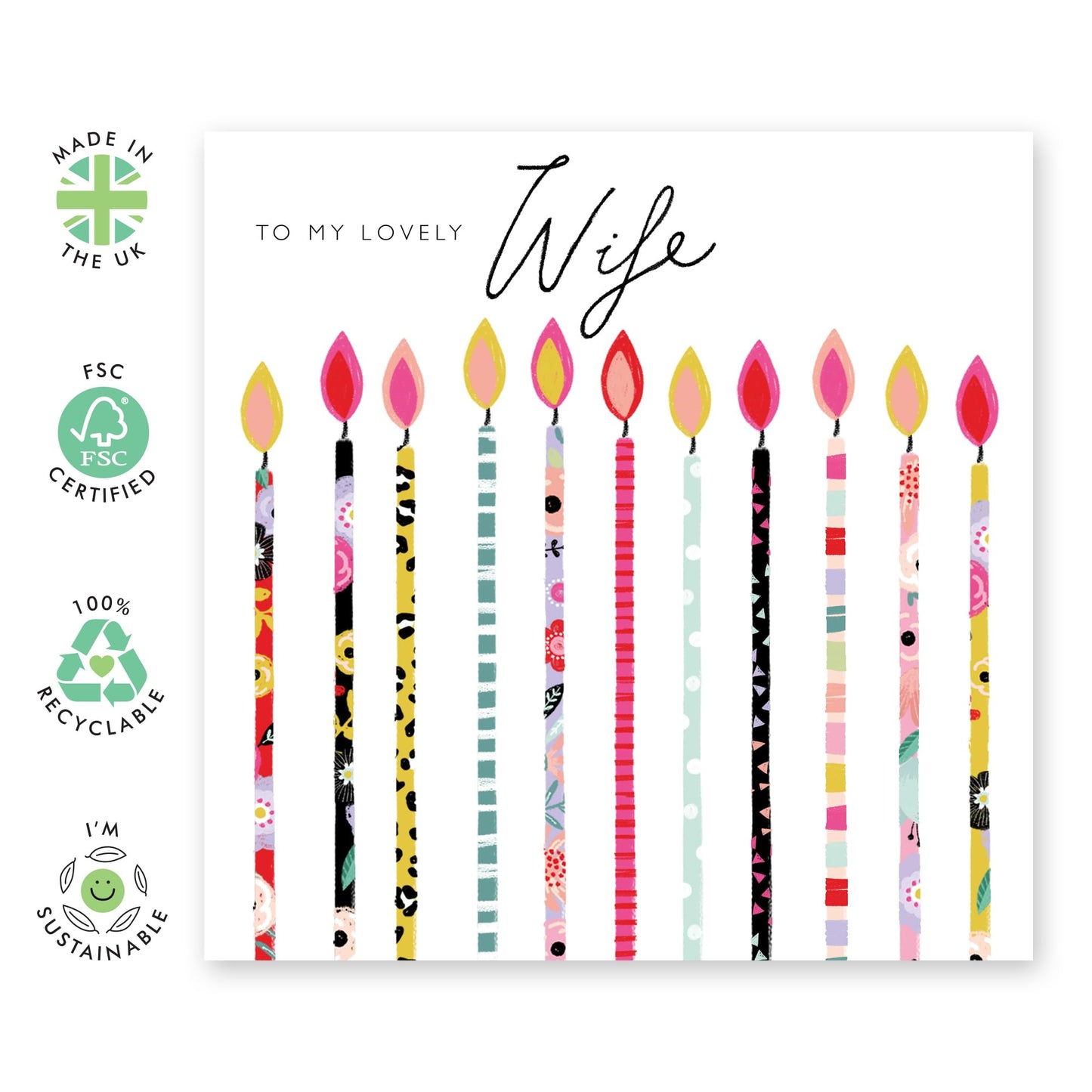 Happy Birthday Cards For Wife - To My Lovely Wife - Cheeky Greeting Cards And Envelopes - Anniversary Cards For Women - Wife Gifts For Her - Comes With Stickers By Central 23