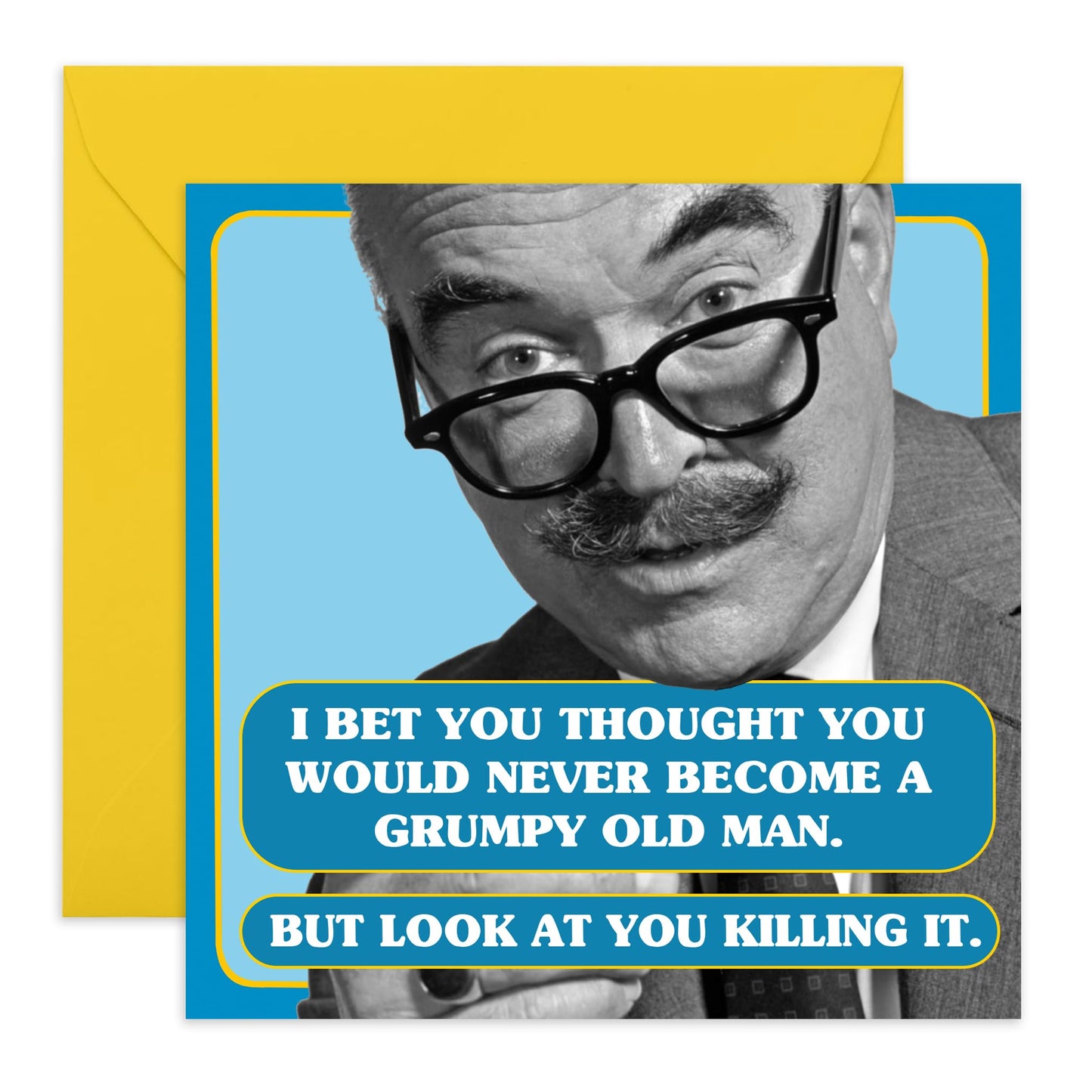 Hilarious Birthday Card - 'Grumpy Old Man' - Gifts for Dad, Husband, Grandad, Hubby, Boyfriend, Best friend, Uncle - Best in Being Old - Comes with Fun Stickers