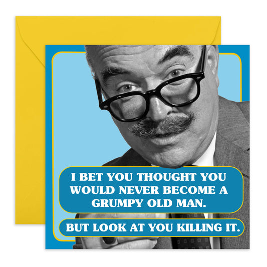 Hilarious Birthday Card - 'Grumpy Old Man' - Gifts for Dad, Husband, Grandad, Hubby, Boyfriend, Best friend, Uncle - Best in Being Old - Comes with Fun Stickers
