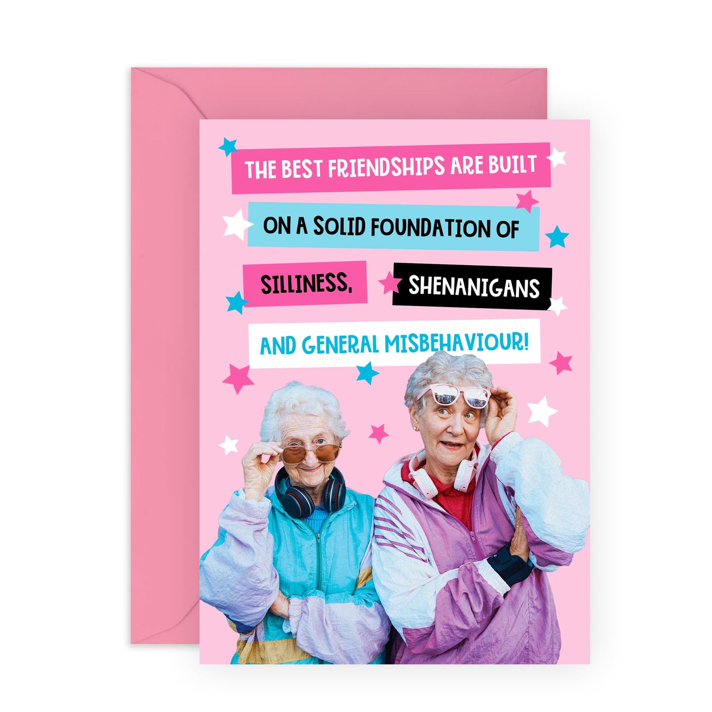 Greeting Card - 'BEST FRIENDSHIPS' - Perfect for Celebrating the Joy and Bond of True Friendship - Ideal for Expressing Appreciation & Humor to Your Best Friend - Comes With Stickers By Central 23
