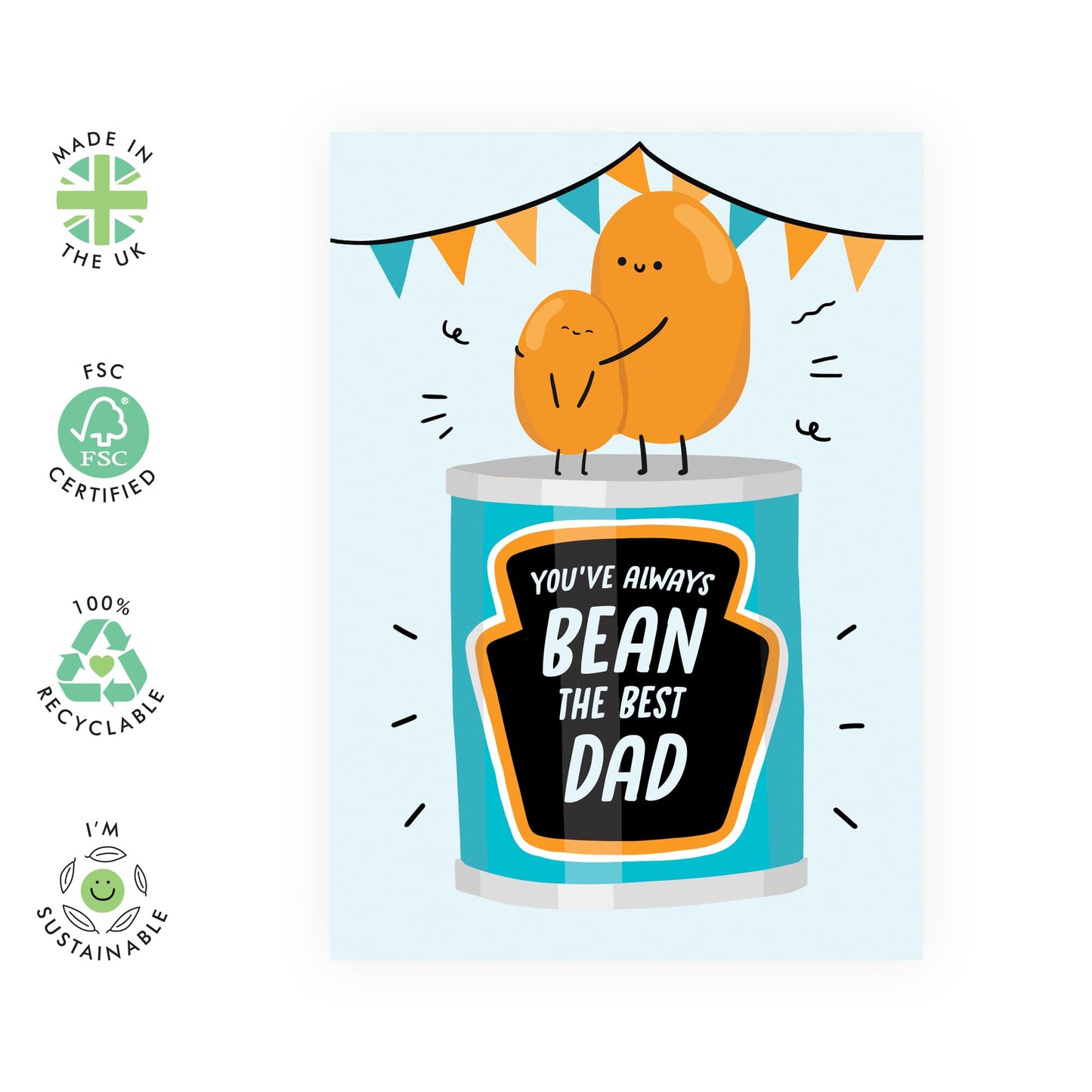 Happy Fathers Day Card - 'You've Always Bean The Best Dad' - Gifts for Dad, Grandfather & Husband - Heartwarming Message to him - Comes with Fun Stickers