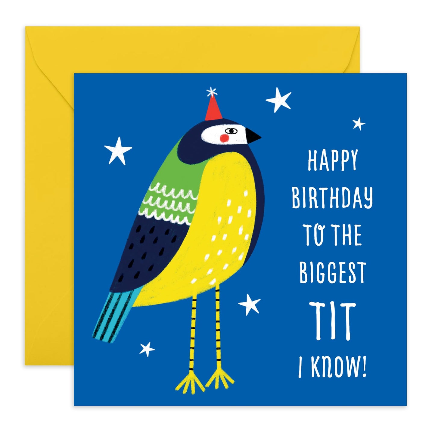 Hilarious Birthday Card - 'Biggest Ti* I Know' - Greeting to BFFs, Best Friends, Buddies, Mate, Coworkers, Colleagues, Officemates - Birdy - Comes with Fun Stickers