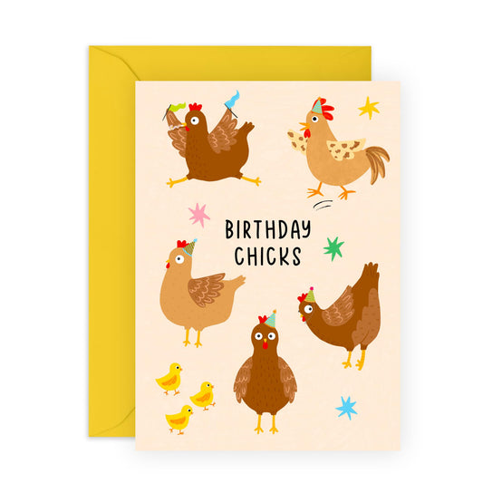 Funny Birthday Card For Women - Birthday Chicks - Cute Birthday Greeting Cards For Her - Gifts For Friends Girlfriend Wife - Comes With Stickers - By Central 23