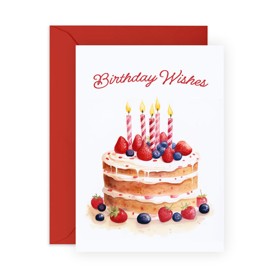 Birthday Cards For Men Women - Birthday Wishes Cake - Birthday Greeting Card For Him Her - Brother Sister Birthday Cards - Gifts For Her Him - From Friends - Comes With Fun Stickers By Central 23