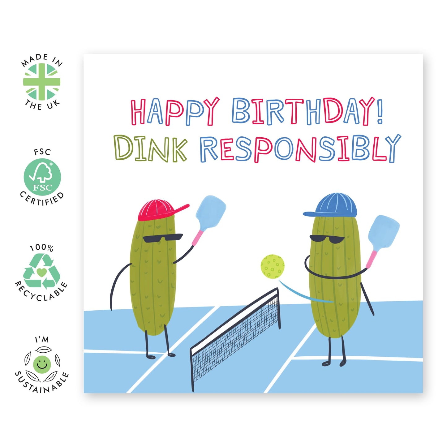 Hilarious Happy Birthday Card - 'Dink Responsibly' - Gift for Friends, Family, Coworkers, Colleagues, Mates, Buddies, BFFs - Have Fun - Comes with Fun Stickers