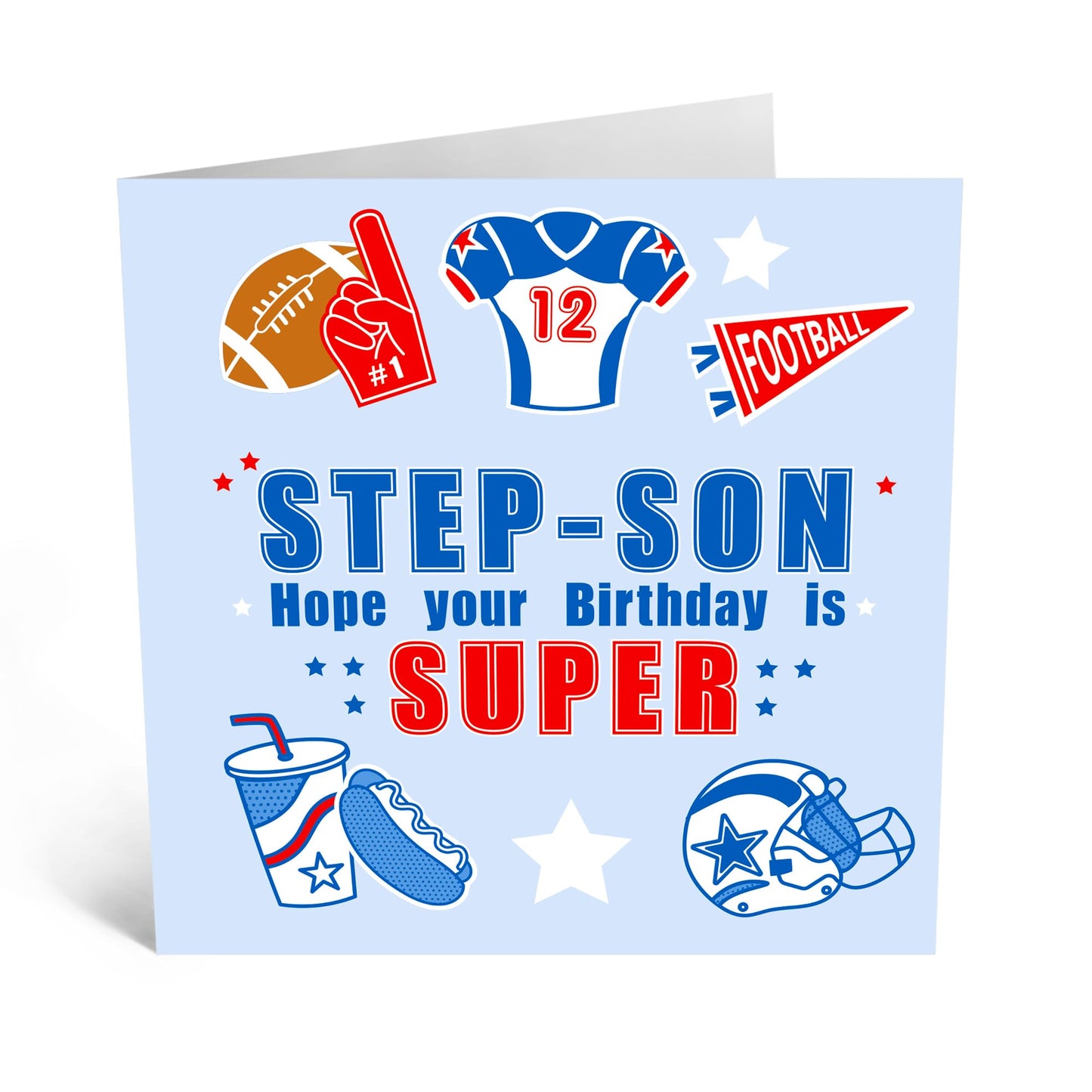 Birthday Greeting Card - 'HAVE A SUPER DAY, STEPSON!' - Perfect for Celebrating a Special Day with Love and Joy - Ideal for Stepson Boy Buddy Family Members - Comes With Stickers By Central 23