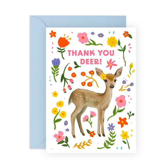 Appreciation Cards For Her Him - Thank You Deer - Thank You Greeting Cards For Dad Mum - Gift For Men Women - Sister Brother - Best Friend - Comes With Stickers By Central 23