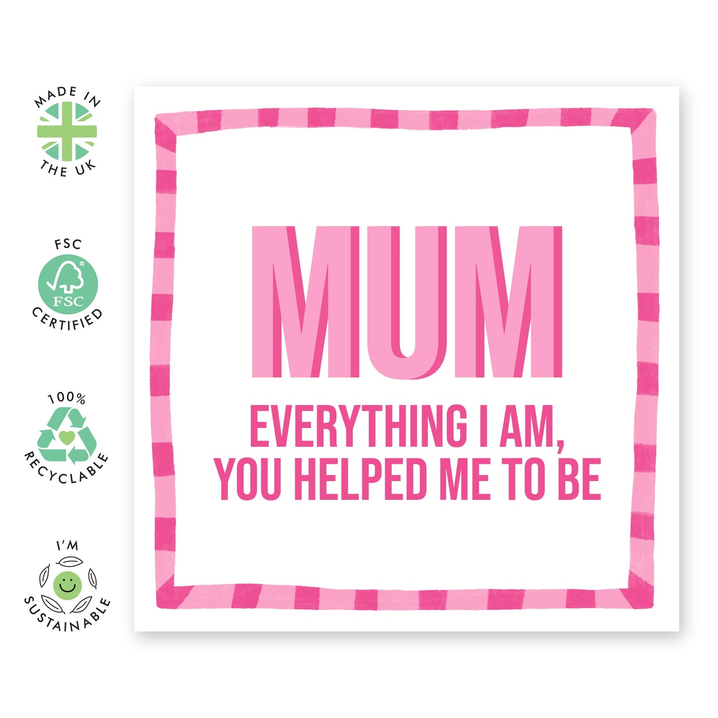 Mum Birthday Card - Mum Everything I Am - Sweet Birthday Cards For Her Women - Gifts For Mum Mummy Mama - Mothers Day Card For Her From Son Daughter Kids - Comes With Fun Stickers