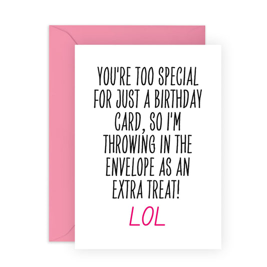 Happy Birthday Card For Men Women - Throwing In The Envelope - Mum Dad Birthday Cards - Funny Gifts For Friends - Sister Birthday Card - Comes With Stickers - By Central 23