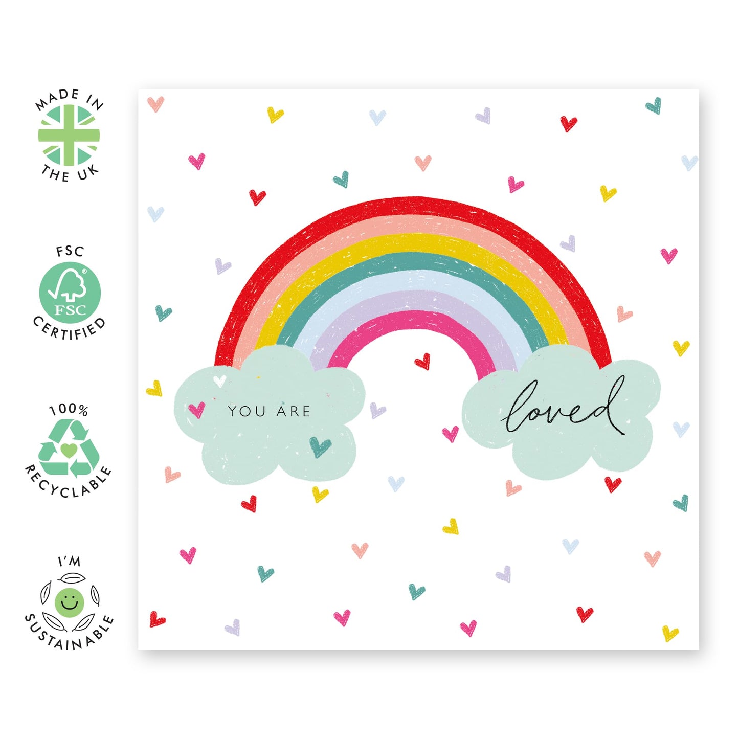 You Are Loved Greeting Card - 'LGBT 16' - Gifts for Gays, Lesbian, Him, Her, She, He, His, Her, Ladies, Men, Women, Male, Female, Guys, Girls - True Colors - Comes with Fun Stickers