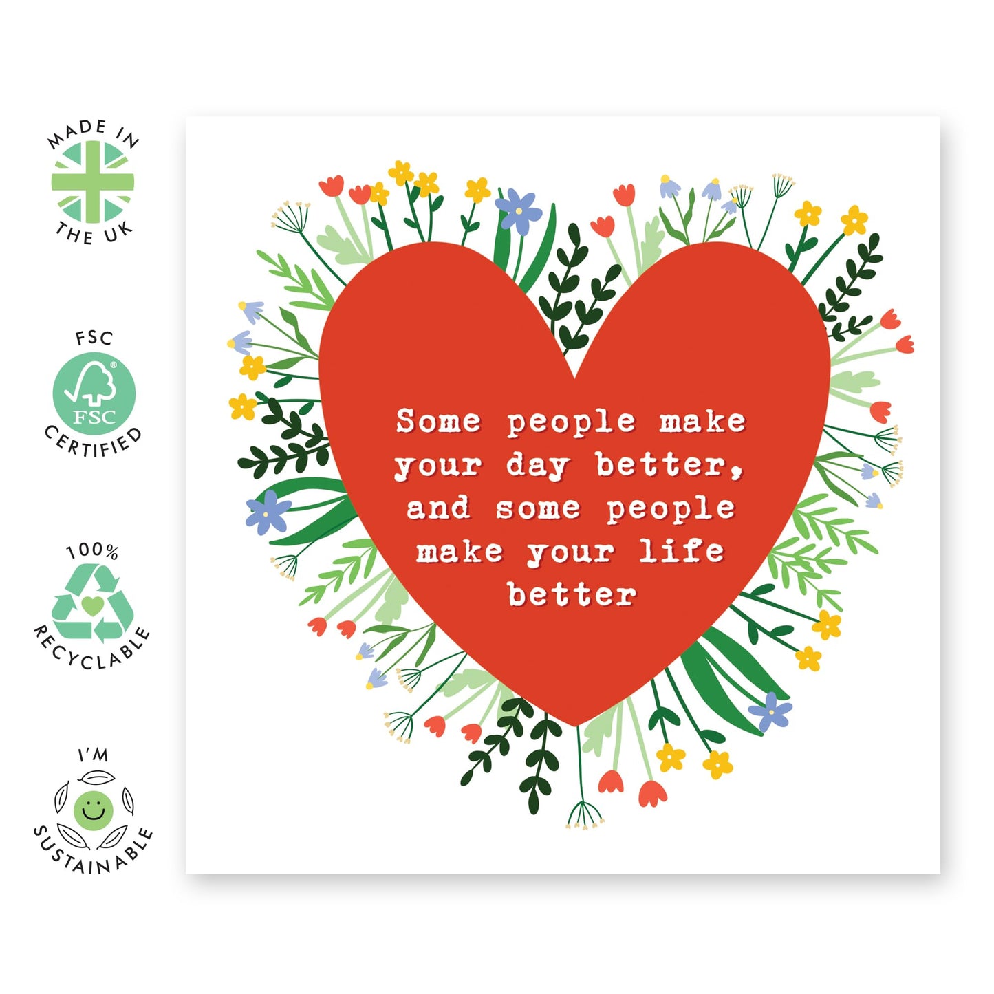 Sweet Anniversary Card - 'Some People' - Gifts for Husband, Wife, Girlfriend, Boyfriend, Married Couples, His, Her - Heart and Flowers - Comes with Fun Stickers