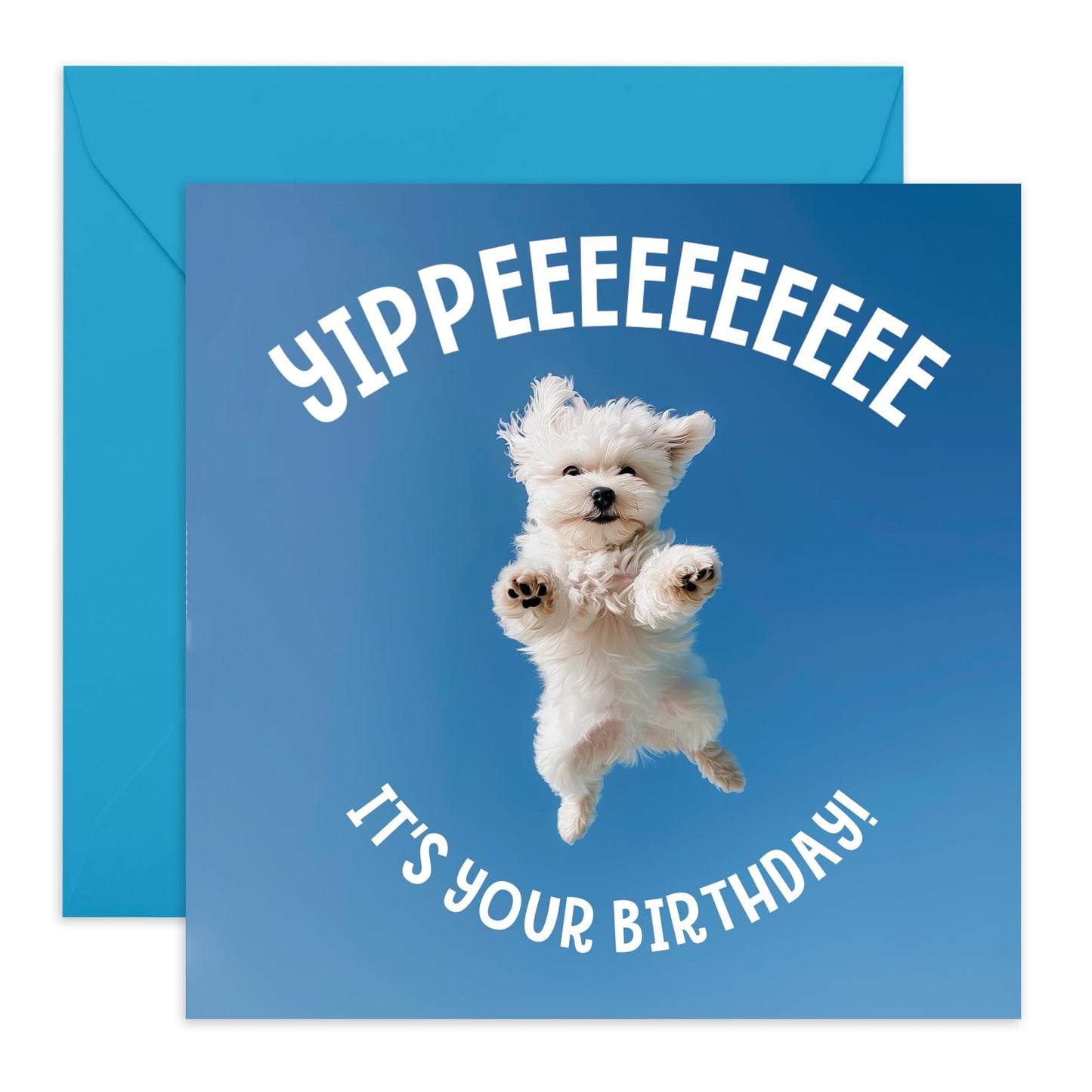 Birthday Card - 'YIPPEE, IT'S YOUR BIRTHDAY PUPPY!' - Perfect for Celebrating with a Fun and Furry Twist - Ideal for Adding a Cheerful Touch to Their Special Day - Comes With Stickers By Central 23