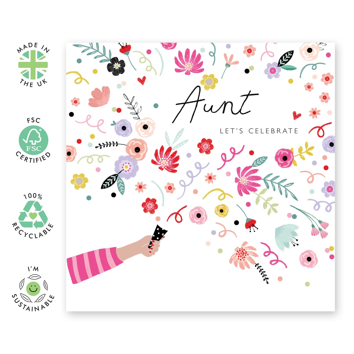 Thank You Card For Aunt - Aunt Celebrate Party. - Pretty Greeting Cards For Auntie - Greeting Cards For Her - Gifts From Niece Nephew - Gift Card For Woman - Comes With Fun Stickers - By Central 23