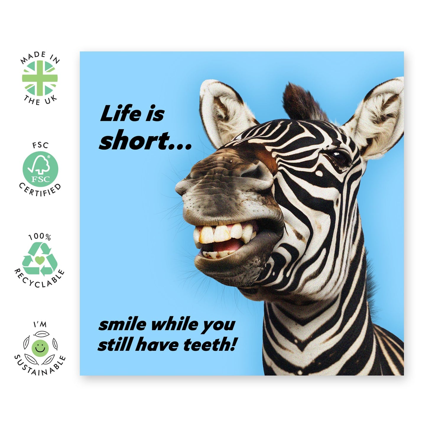 Funny Birthday Card For Men - Smile While You Still Have Teeth - Dad Birthday Cards - Cheeky Greeting Cards For Grandad Husband Brother - Gifts For Him - Comes With Stickers - By Central 23