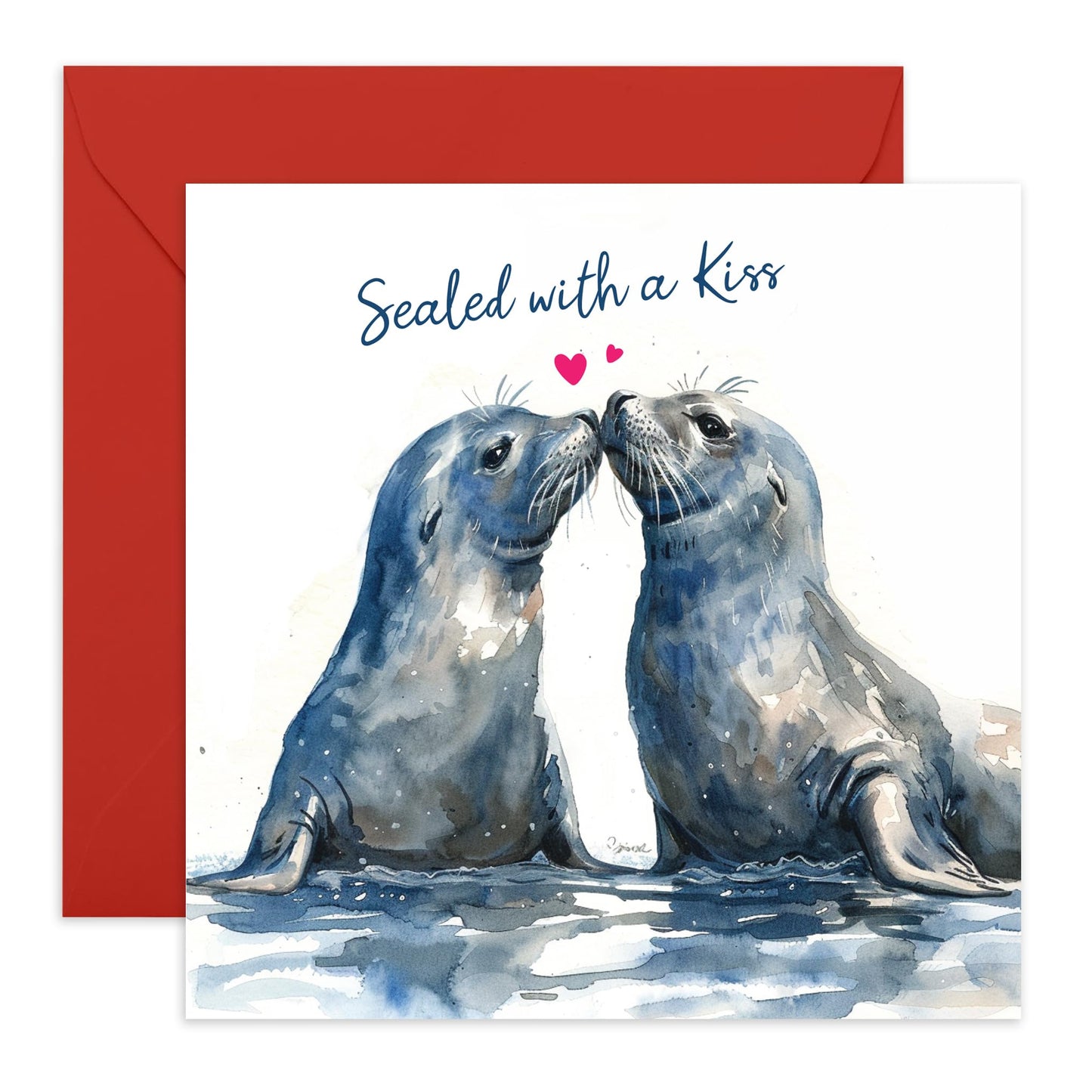 Greeting Card - 'SEALED WITH A KISS' - Perfect for Any Occasion with a Sweet and Romantic Design - Ideal for Expressing Affection and Adding Love to Special Moments - Comes With Stickers By Central 23
