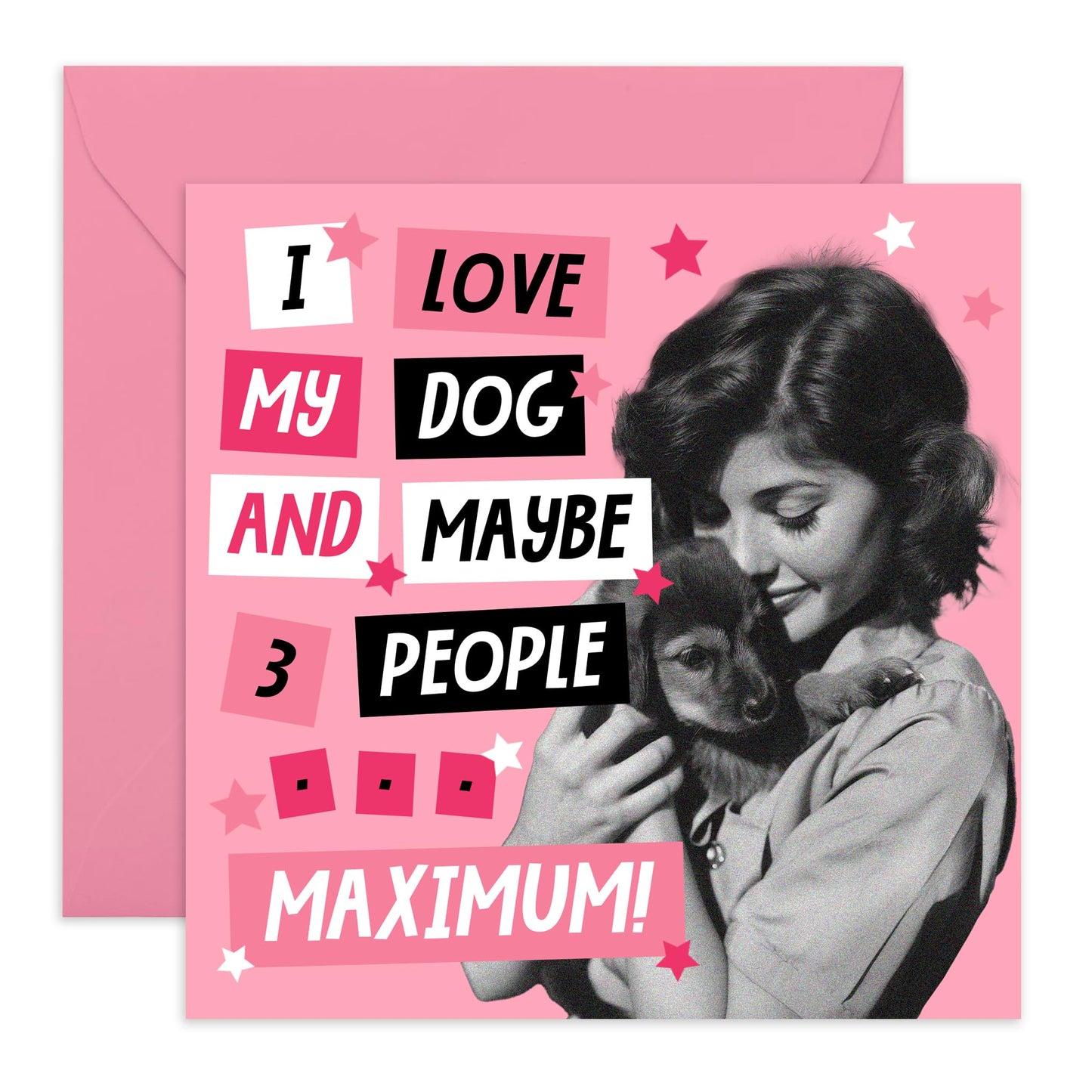 Greeting Card - 'LOVE MY DOGS AND 3 PEOPLE' - Perfect for Celebrating the Special Bond with Your Pets and Loved Ones - Ideal for Dog Lovers and Add a Fun Touch - Comes With Stickers By Central 23
