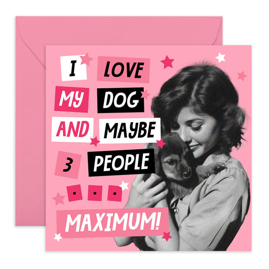 Greeting Card - 'LOVE MY DOGS AND 3 PEOPLE' - Perfect for Celebrating the Special Bond with Your Pets and Loved Ones - Ideal for Dog Lovers and Add a Fun Touch - Comes With Stickers By Central 23