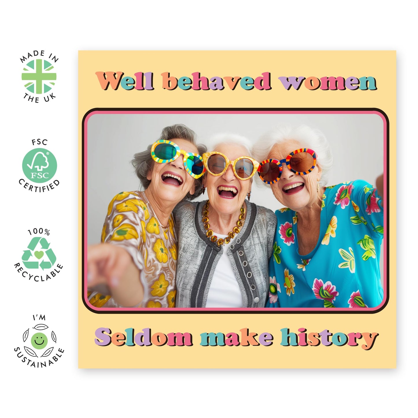 Mum Birthday Card - Well Behaved Women Don't Make History - Mothers Day Card - Gifts For Her From Daughter Or Son - Womens Birthday Card For Mummy Step Mum - Comes With Fun Stickers By Central 23