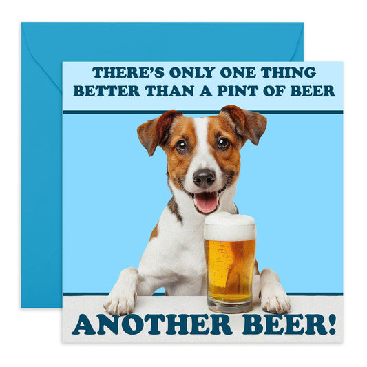 Dog Fathers Day Card - One Thing Better Than Beer - Dad Birthday Card From Dog - Gift For Him Men Papa - Dog Dad Card - Fur Parent - Pet Owner - Comes With Stickers By Central 23