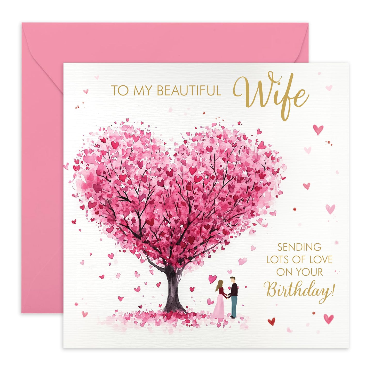 Sweet Birthday Card Message - 'Wife Birthday' - Gifts for Couples, Her, GF, Sweetheart, Babe, Darling, Other Half - Romantic Husband - Comes with Fun Stickers
