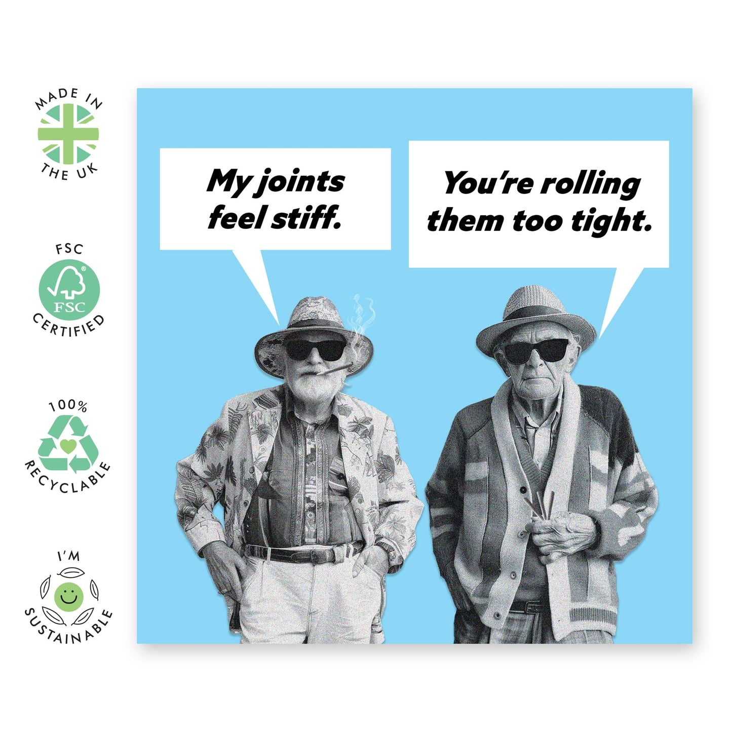 Funny Birthday Cards For Men Women - My Joins Feel Stiff - Banter Humour - Humorous Birthday Card For Him Retro - Gifts For Dad Brother Husband Grandad - Comes With Stickers - By Central 23