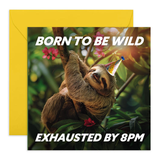 Women Birthday Cards - Exhausted By 8pm - Best Friend Birthday Card - Sister Birthday Card - Funny Gifts For Mum - For Her - Comes With Stickers - By Central 23