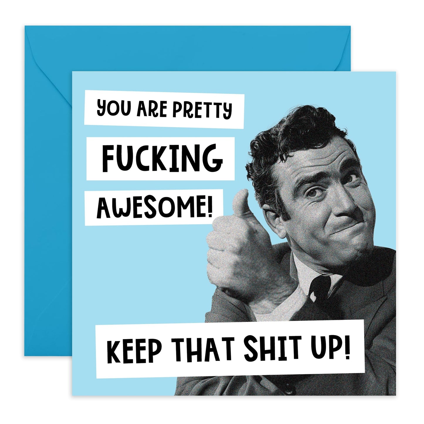 Happy Birthday Card For Men Women - Pretty F*cking Awesome - Rude Congratulations Card For Husband Wife Dad Mum - Greeting Cards For Him Her - Comes With Stickers - By Central 23